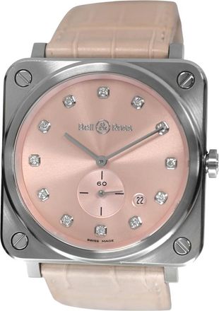 Bell & Ross Pre-owned Bell and Ross Novarosa Diamond Pink Sunray Dial Ladies Watch BRS-PK-ST-DIA/SCR