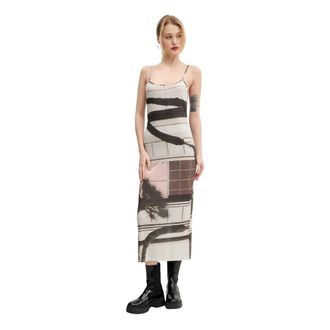 Desigual Kleedjes, Dames, Veelkleurig, M, Polyester, Shelley Jurk