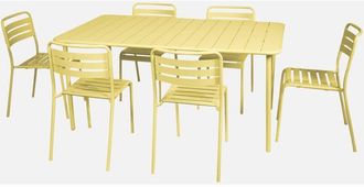 Sweeek Mesa De Jard&iacute;n De Metal Con 6 Sillas