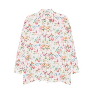 Daniela Gregis Shirts, female, Multicolor, Size: ONE SIZE Floral-print Crinkled Shirt