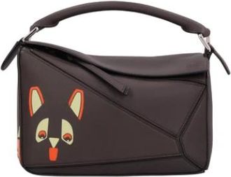 Loewe Puzzle Futurist Cat S Bag - Dames - Handtassen - Zwart - ONE Size - Katoen - Tassen