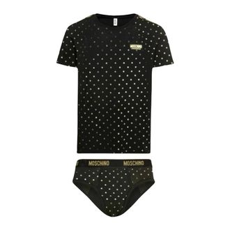 Moschino Polka Dots T-Shirt en Slip Set - Heren - Ondergoed - Zwart - Maat: XL Katoen
