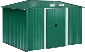 OEM Caseta De Met&aacute;lico 258x206x178 Cm 5,3m&sup2; Con Puertas Correderas Y Ventilaciones Para Almacenamiento De Herramientas Verde