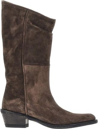 Khaite Clive suede leather Western boots Woman 37