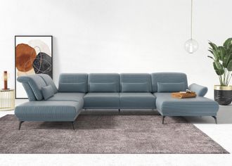 Inosign Wohnlandschaft »Coco U-Form« Sitztiefen-, Arm- und Kopfteilverstellung, Cord-Bezug, Fusshöhe 15 cm