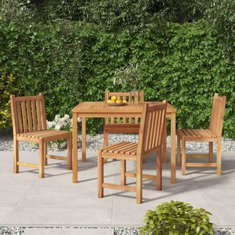 vidaXL Juego De Comedor Para Jard&iacute;n 5 Piezas Madera Maciza De Teca Vidaxl
