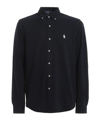Polo Ralph Lauren Logo embroidery slim navy shirt