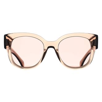 Ferragamo Oval Womens Transparent Nude Pink Brown SF2007S - One Size
