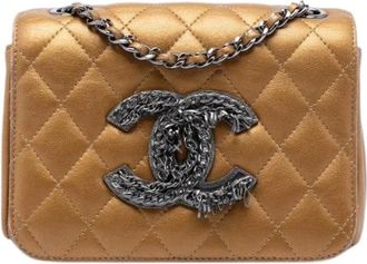Chanel Pre-owned Quilted Crossbody Bag - Dames - Vintage Schoudertas - Bruin - ONE Size - Leer - Vintage