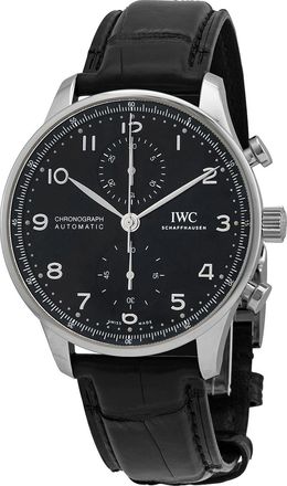 IWC Pre-owned IWC Portugieser Chronograph Automatic Black Dial Mens Watch IW371609