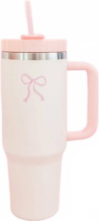 Rock Paper Scissors Bow Tumbler In Pink