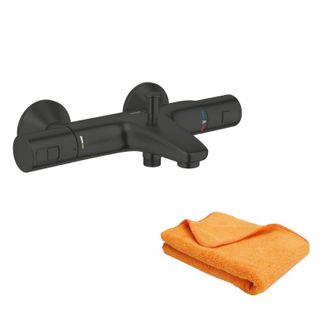 GROHE Precision Start Mezclador Termost&aacute;tico Para Ba&ntilde;o Y Ducha Negro + Microfibra - Grohe