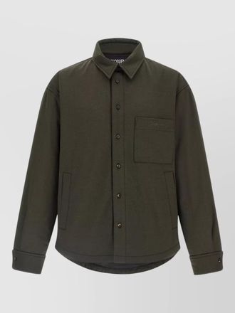 Jacquemus virgin wool padded asymmetric long-sleeve shirt jacket
