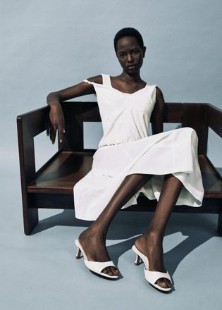 Mango Sandali fascia tacco kitten grezzo - Donna - 35 - MANGO