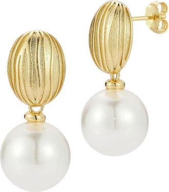 Glaze Jewelry Gold Plated 12Mm Pearl Earrings