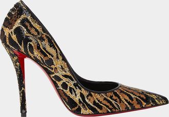 Christian Louboutin 100mm Miss Z Sequin Animal Pumps