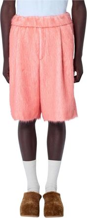 Dries Van Noten Geborstelde wollen shorts - Heren - Korte Broeken - Oranje - S - Wol - Korte Broeken