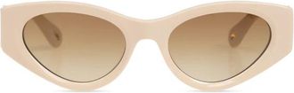 Chlo&eacute; Zonnebril - Dames - Zonnebrillen - Beige - 52 MM - Accessoires