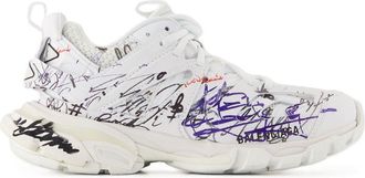 Balenciaga Womens Track Sneaker White Nylon