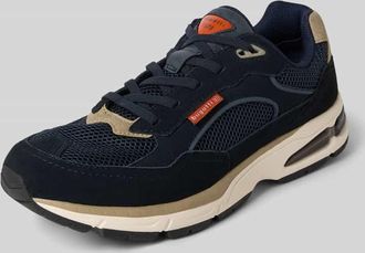 Bugatti Sneaker aus Leder-Mix mit Logo-Detail Modell Parry in Marine, Gr&ouml;&szlig;e 40