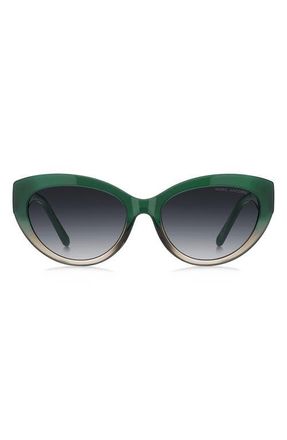 Marc Jacobs 54mm Cat Eye Sunglasses in Green Brown/Dark Grey at Nordstrom