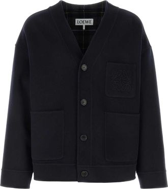 Loewe Dark Blue Wool Blend Cardigan