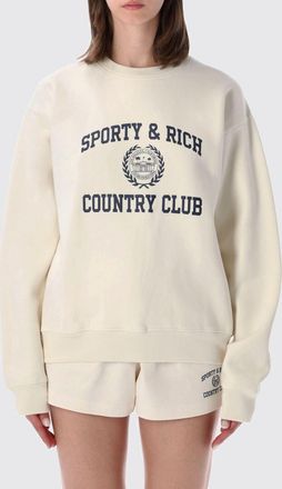 Sporty & Rich Felpa girocollo in cotone con logo a contrasto