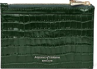 Aspinal of London crocodile-effect cardholder - Green