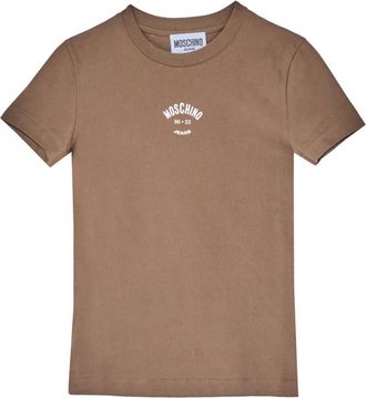 Moschino T-shirt Logo Nuovo - Dames - T-shirts - Bruin - L - Katoen - Tops