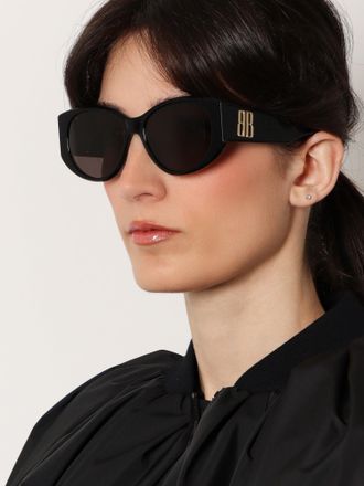 Balenciaga Womens Acetate Sunglasses Black Acetato