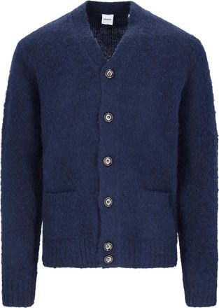 Aspesi Blue V-Neck Wool Cardigan