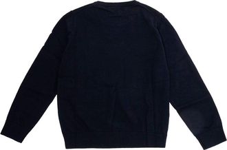 Emporio Armani Boys Long-Sleeve Round Neck Blue Shirt Tech Fabric Top