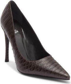 Jeffrey Campbell Good Luck Pump in Grey Snake at Nordstrom Rack, Size 7.5