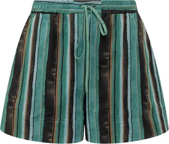 Pinko Green Stripes Shorts