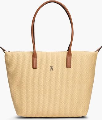 Tommy Hilfiger Womens Tommy Hilfiger Popette Raffia Womens Tote Bag - Natural Raffia - Tan - Size: ONE size