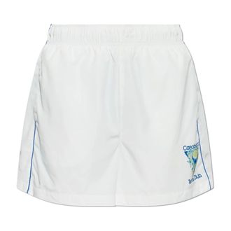 Casablanca Casual Shorts, male, White, Size: XL Logo Shorts