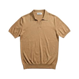 KANGRA Polo Shirts, male, Brown, Size: L Silk and Cotton Polo