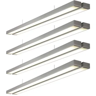 Loops 4 PACK Twin Commercial LED Suspension Light - 1494 x 156mm - 2 x 26W CCT LED