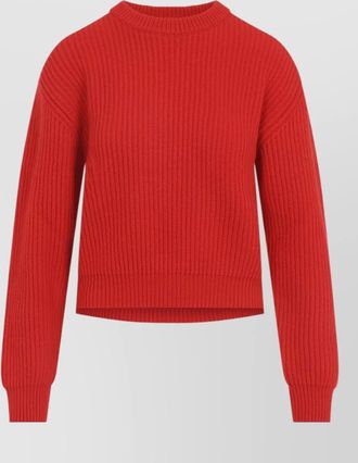 Jil Sander ribbed wool blend crew neck sweater