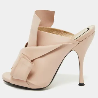 N&deg;21 N21 Beige Leather Ronny Pleated Mules