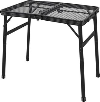 Levede Levede Folding Camping Table Adjustable Height Aluminium Picnic Desk Black 90cm