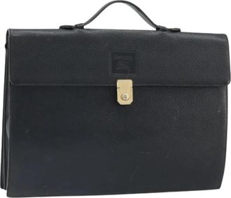 Burberry Pre-owned Leren Aktetas - Dames - Vintage Handtas - Zwart - ONE Size - Leer - Vintage