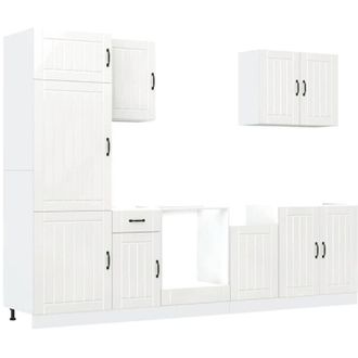 vidaXL Vidaxl - Mueble De Cocina Lucca Blanco 7 Piezas Madera Contrachapada