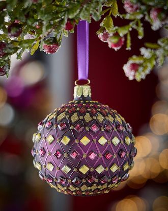 Neiman Marcus Majestic Plum & Gold Ball Ornament