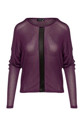 Móveis Conquista Mauve top met vleermuismouwen en details van imitatieleer