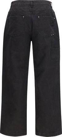 Represent Mens Worker Pants Jet Black Cotton Trousers