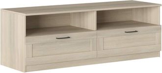 None Iconico Home MIK Traditional, Mobile TV con 2 cassetti e vani a Giorno, Soggiorno, Salotto, Camera da Letto, 160x44,5xh53,5 cm, Rovere