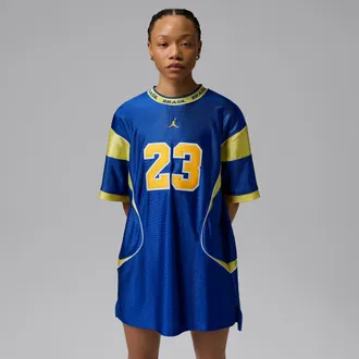 Nike Jordan Womens Jordan Brooklyn Brazil Jersey Dress in Blue | II5395-417