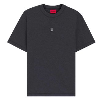 HUGO BOSS Hugo Heren Geribd Crew Hals T-shirt (Medium Grijs)