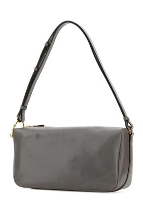 Gucci Womens Grey Leather Shoulder Bag Dustygrey Calf Skin Borse A Mano